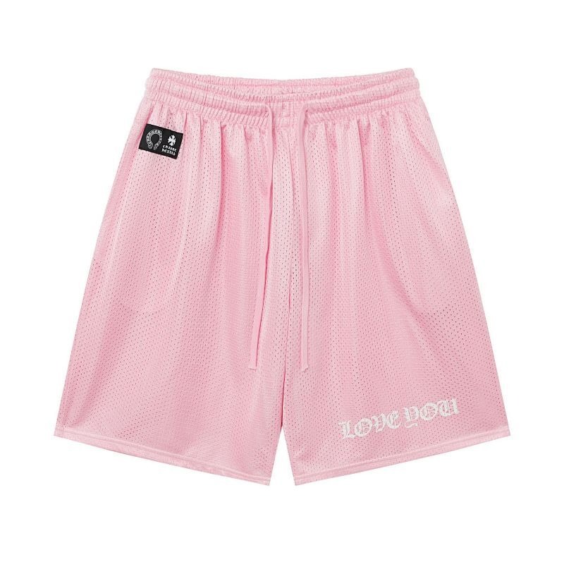 Chrome Hearts Mesh Varsity pink Shorts front view