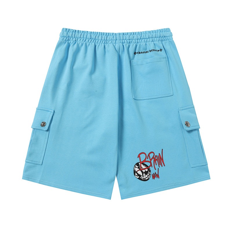 Chrome Hearts x Matty Boy blue sweat shorts back view