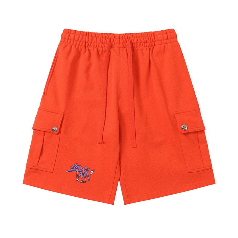 Chrome Hearts Matty Boy "Sick Heart on Fire" red short back view